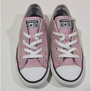 Converse Pink Glitter Girl Size 2.5 Low All Star Sneakers